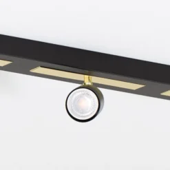 Deckenstrahler Rodez, schwarz/gold, Länge 80 cm, 3-flg.