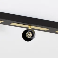 Deckenstrahler Rodez, schwarz/gold, Länge 80 cm, 3-flg.