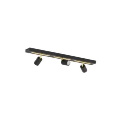 Deckenstrahler Rodez, schwarz/gold, Länge 80 cm, 3-flg.