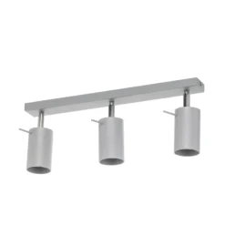 Deckenstrahler Round, grau, dreiflammig linear