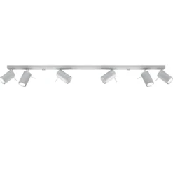 Deckenstrahler Round, grau, sechsflammig linear