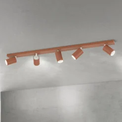 Deckenstrahler Sean, korallenrot, 5-flammig, Aluminium, GU10