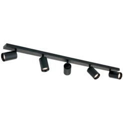 Deckenstrahler Sean, schwarz, 5-fl., Aluminium, GU10
