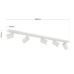 Deckenstrahler Sean, weiß, 5-fl., Aluminium, GU10