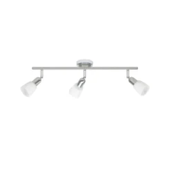Deckenstrahler Sofia, eisen/chrom/weiß, Länge 57 cm, 3-flg.