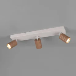 Deckenstrahler Soka, braun/grau, Länge 50 cm, Metall, 3-flg.