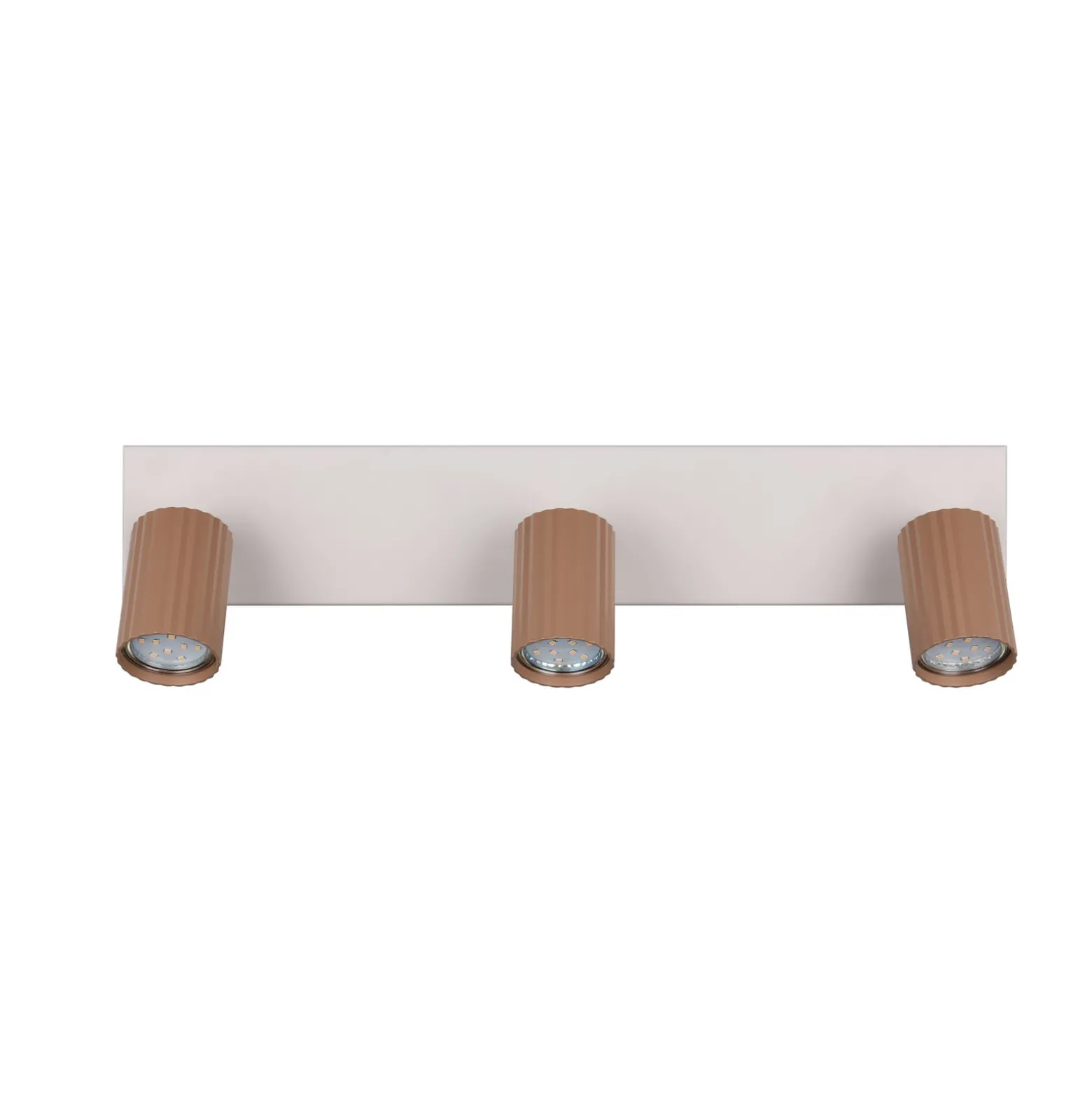 Deckenstrahler Soka, braun/grau, Länge 50 cm, Metall, 3-flg.