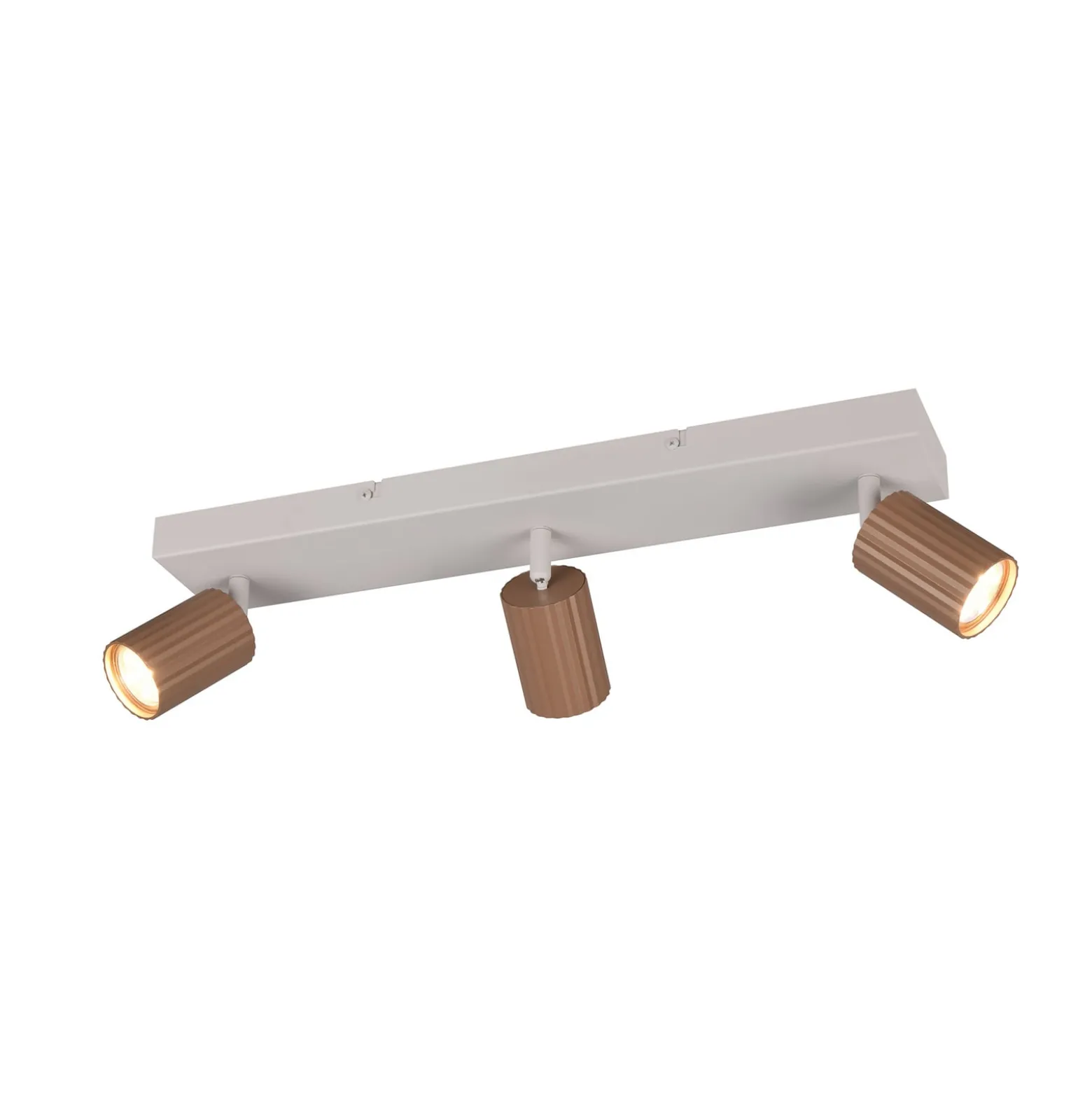 Deckenstrahler Soka, braun/grau, Länge 50 cm, Metall, 3-flg.