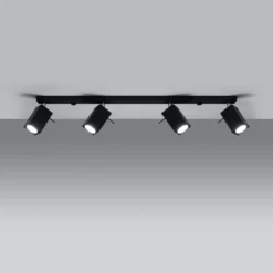 Deckenstrahler Square, schwarz, vierflammig linear
