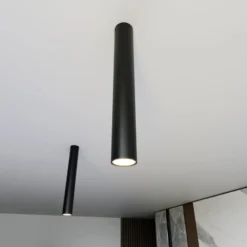 Deckenstrahler Tecno 1L, Stahl, GU10, Höhe 45 cm, schwarz
