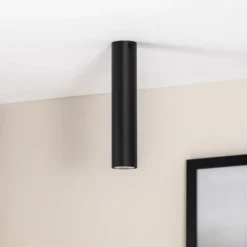 Deckenstrahler Tecno 1M, Stahl, GU10, Höhe 30 cm, schwarz