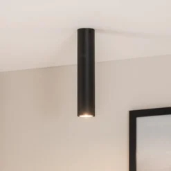 Deckenstrahler Tecno 1M, Stahl, GU10, Höhe 30 cm, schwarz