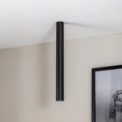 Deckenstrahler Tecno 1XL, Stahl, GU10, Höhe 60 cm, schwarz