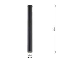 Deckenstrahler Tecno 1XL, Stahl, GU10, Höhe 60 cm, schwarz
