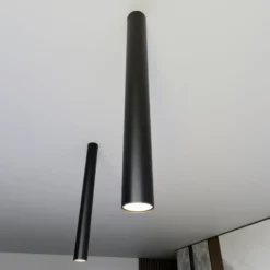 Deckenstrahler Tecno 1XL, Stahl, GU10, Höhe 60 cm, schwarz