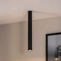 Deckenstrahler Tecno 1XL, Stahl, GU10, Höhe 60 cm, schwarz