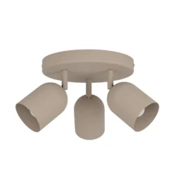 Deckenstrahler Tilston, beige, Ø 25 cm, 3-flammig, Stahl