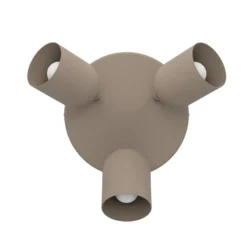 Deckenstrahler Tilston, beige, Ø 25 cm, 3-flammig, Stahl