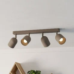 Deckenstrahler Tilston, beige, Länge 58 cm, 4-flammig, Stahl