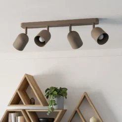 Deckenstrahler Tilston, beige, Länge 58 cm, 4-flammig, Stahl