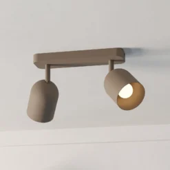 Deckenstrahler Tilston, beige, Länge 28 cm, 2-flg., Stahl