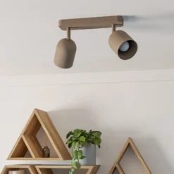 Deckenstrahler Tilston, beige, Länge 28 cm, 2-flg., Stahl