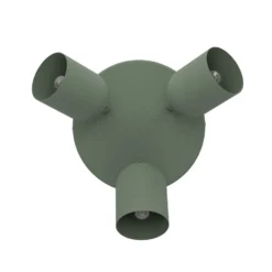 Deckenstrahler Tilston, dunkelgrün, Ø 25 cm, 3-flg., Stahl