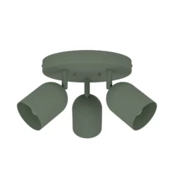 Deckenstrahler Tilston, dunkelgrün, Ø 25 cm, 3-flg., Stahl