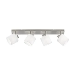 Deckenstrahler Tommy, nickel/weiß, Länge 70 cm, 4-flg.