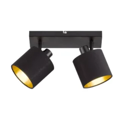 Deckenstrahler Tommy, schwarz/gold, Länge 28 cm, 2-flg.