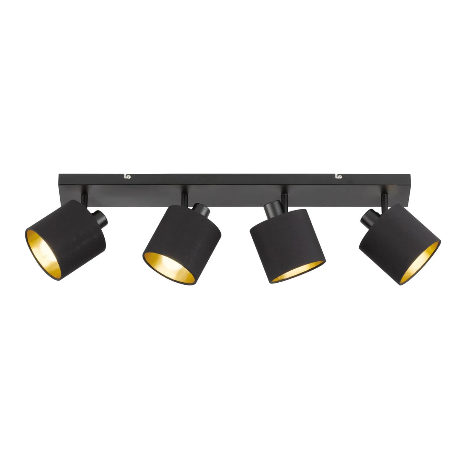 Deckenstrahler Tommy, schwarz/gold, Länge 70 cm, 4-flg.