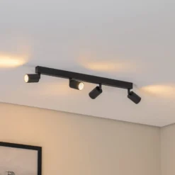 Deckenstrahler Top, schwarz, 83 cm, 4-flg., Metall, GU10
