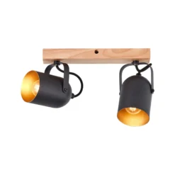 Deckenstrahler Tronte, Länge 37,5 cm, schwarz/gold, 2-flg.