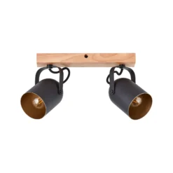 Deckenstrahler Tronte, Länge 37,5 cm, schwarz/gold, 2-flg.