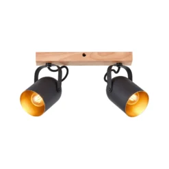 Deckenstrahler Tronte, Länge 37,5 cm, schwarz/gold, 2-flg.