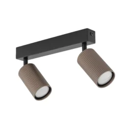 Deckenstrahler Tune, 2-flammig, braun, Metall, Länge 44 cm