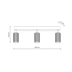 Deckenstrahler Tune, 3-flammig, braun, Metall, Länge 66 cm