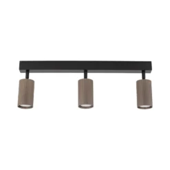 Deckenstrahler Tune, 3-flammig, braun, Metall, Länge 66 cm