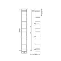 Deckenstrahler Upton, Länge 56 cm, schwarz/rauchgrau, 4-flg.