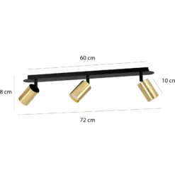 Deckenstrahler Zen 3 mit 3 Spots, schwarz-gold