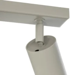 Deckenstrahler Zoom, 5-flammig, grau-beige, Stahl, GU10
