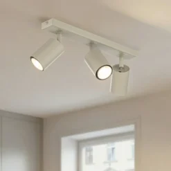 Deckenstrahler Zoom, 3-flammig, grau-beige, Stahl, GU10