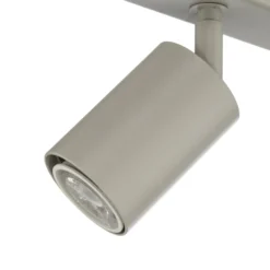 Deckenstrahler Zoom, 3-flammig, grau-beige, Stahl, GU10