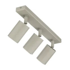 Deckenstrahler Zoom, 3-flammig, grau-beige, Stahl, GU10