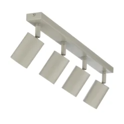 Deckenstrahler Zoom, 4-flammig, grau-beige, Stahl, GU10