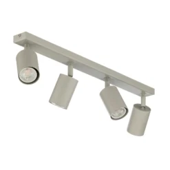 Deckenstrahler Zoom, 4-flammig, grau-beige, Stahl, GU10