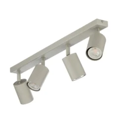 Deckenstrahler Zoom, 4-flammig, grau-beige, Stahl, GU10