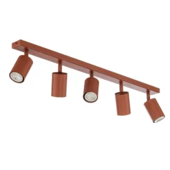 Deckenstrahler Zoom, 5-flammig, rot, Stahl, GU10