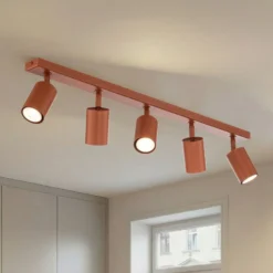 Deckenstrahler Zoom, 5-flammig, rot, Stahl, GU10