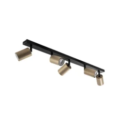 Deckenstrahler Zoom, 5-flammig, schwarz/gold
